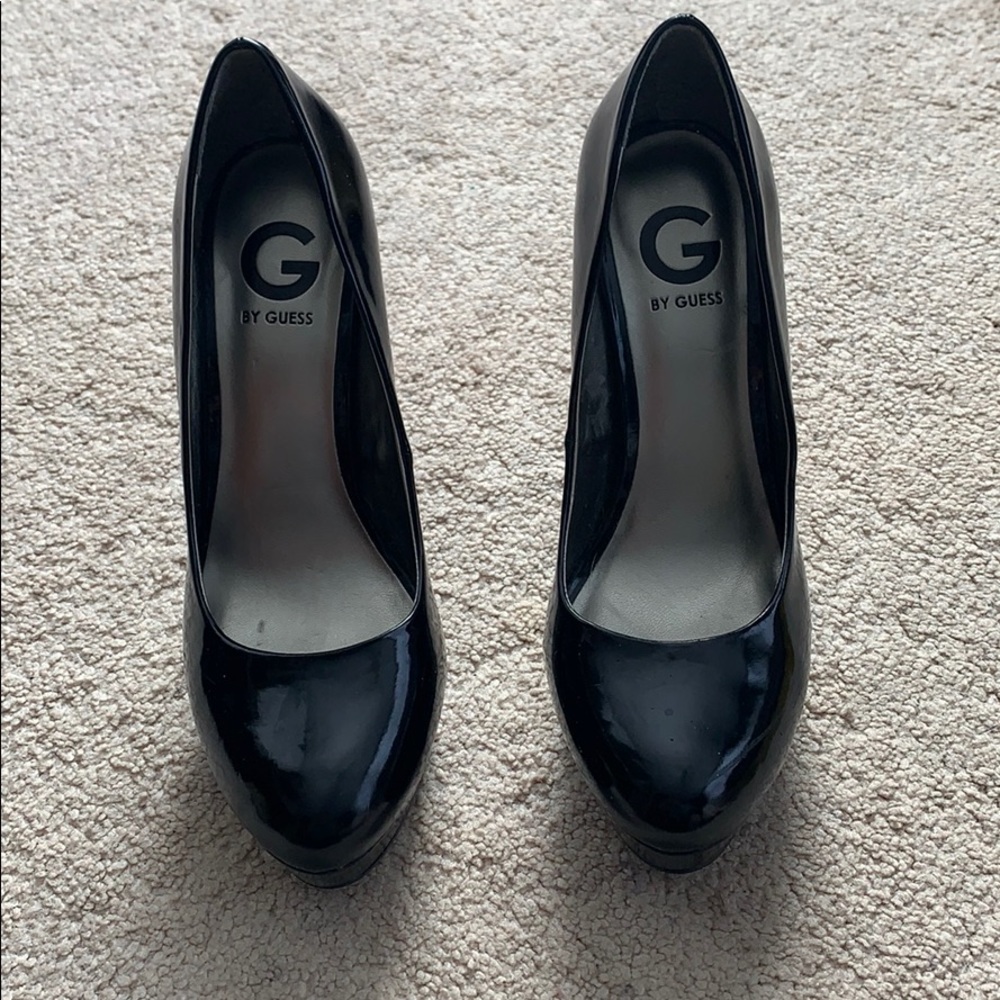 Black platform stilettos